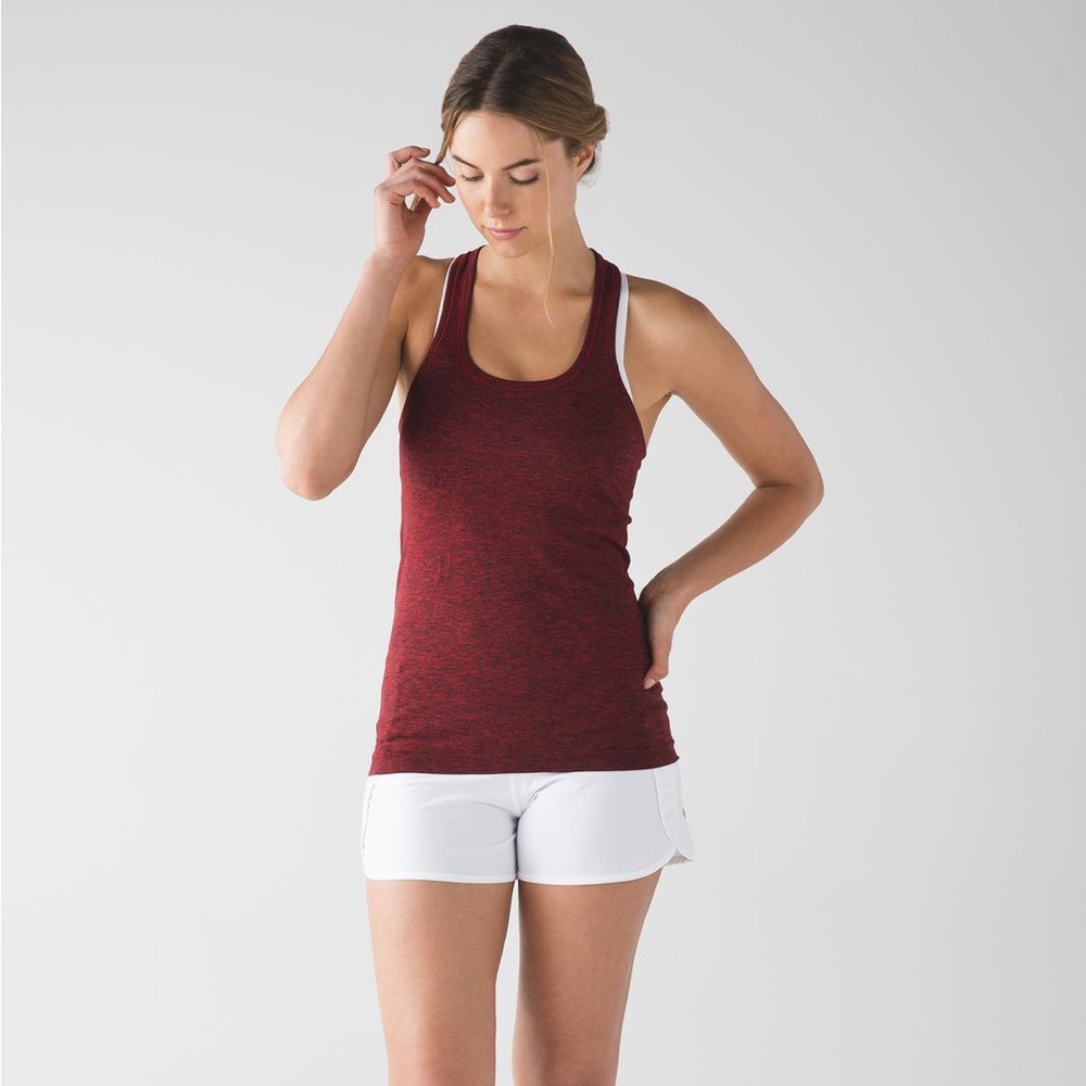 Lululemon Swiftly Tech Racerback in Black / True Red - 10